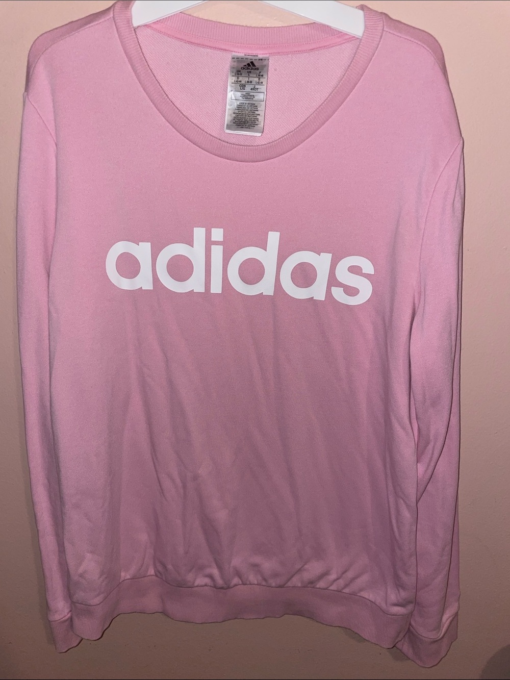 Adidas Pink Crewneck Sweatshirt with White Logo